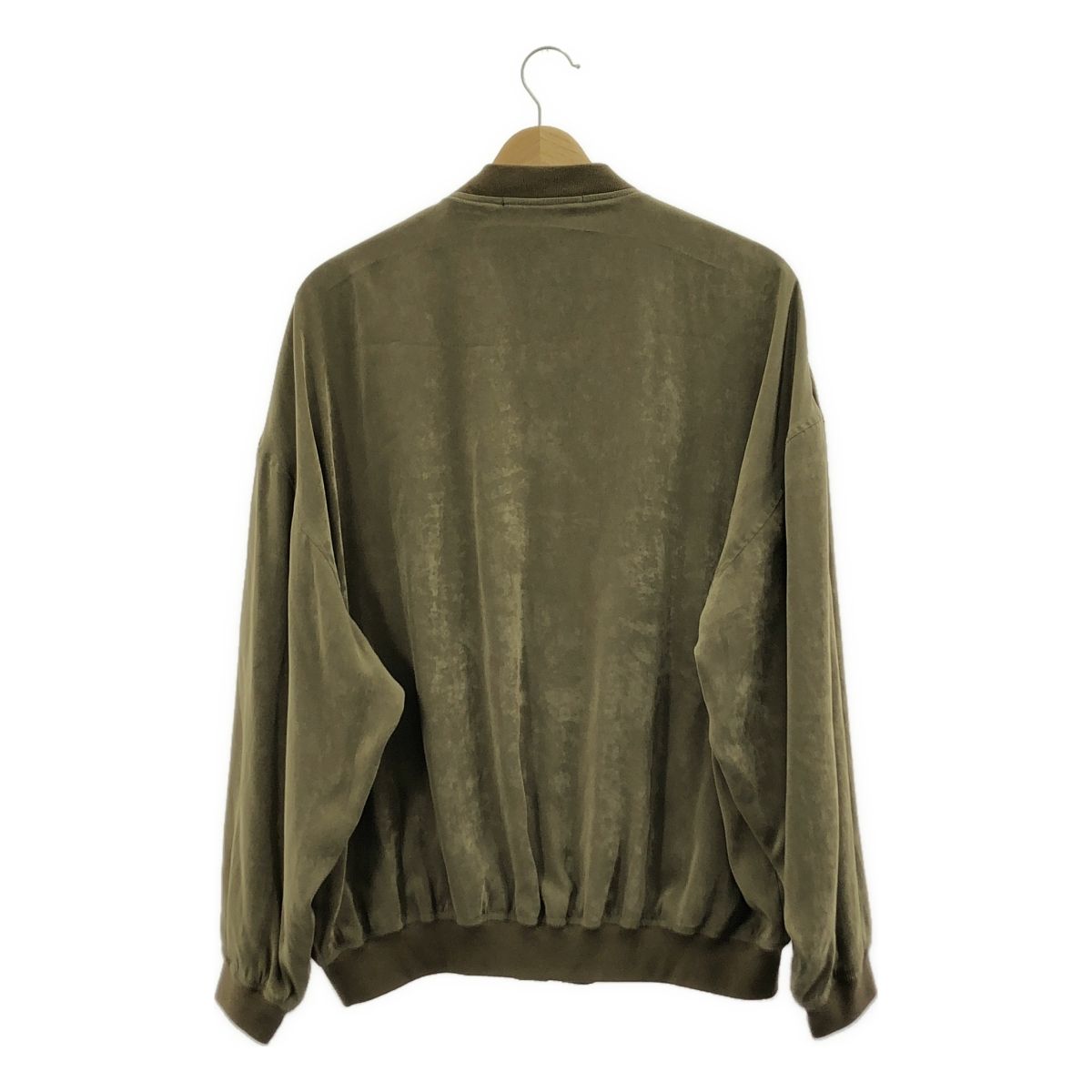 AP STUDIO スエードライクサテンブルゾン ブラック AP ATUDIO スエード  