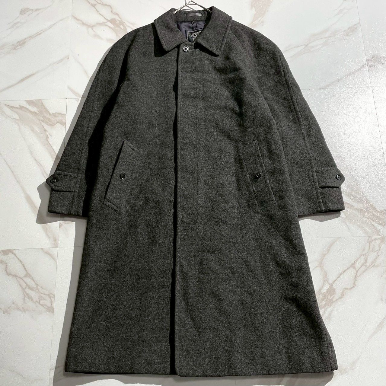 バーバリー PROSUM プローサム メンズ ステン コート ウールカシミヤ 170 XL相当 ビジネス ロング グレー