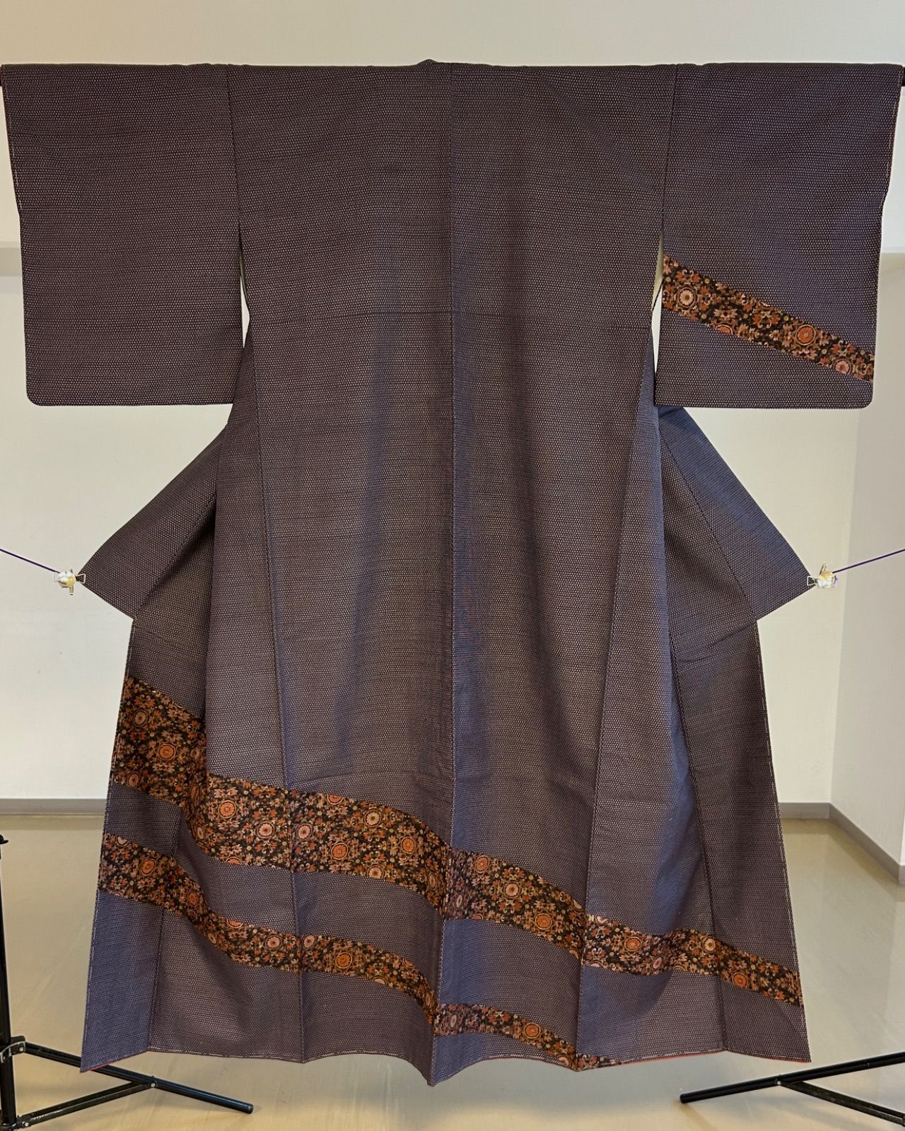 袷 紬付け下げ ゆったり身巾 更紗 KあA 132