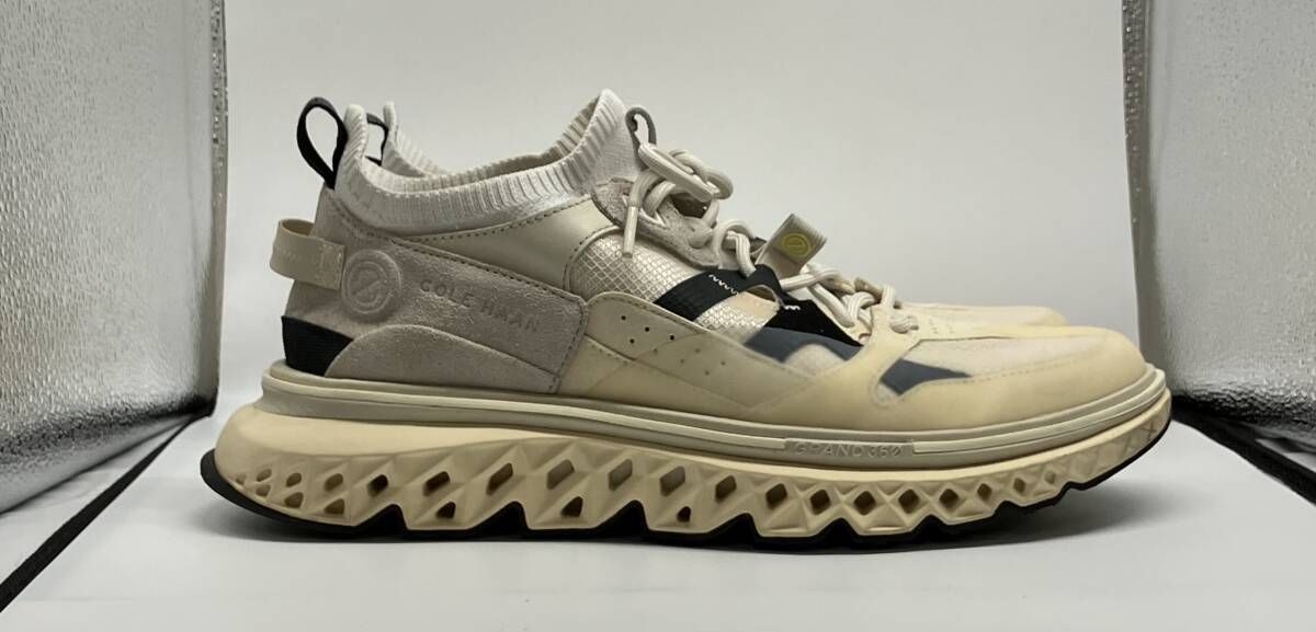 コールハーン 5 WRK SNEAKER ホワイト スニーカー 紐靴 ロゴ サイズ9 M ベトナム製 ベージュ