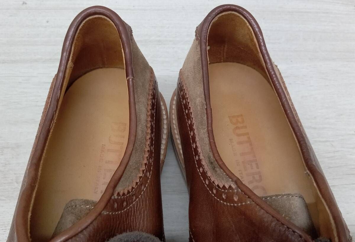 BUTTERO ブッテロ ドレスシューズ B 2944 牛革スエード Vibramソール 内羽根 ブラウン サイズ40 カットソー 数量限定