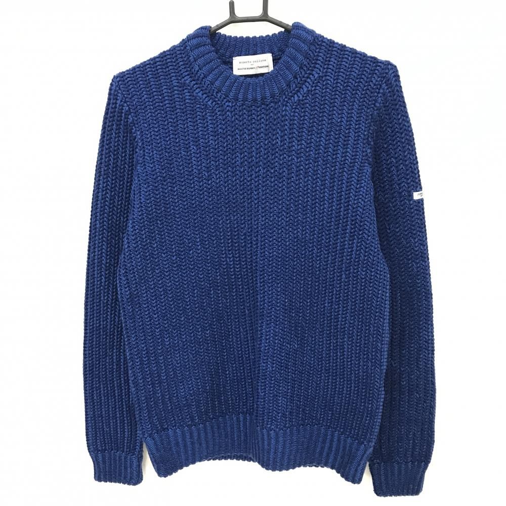 超 マスターバニー セーター ブルー ニット ウール100％ 厚手 メンズ 5 L ゴルフウェア MASTER BUNNY EDITION
