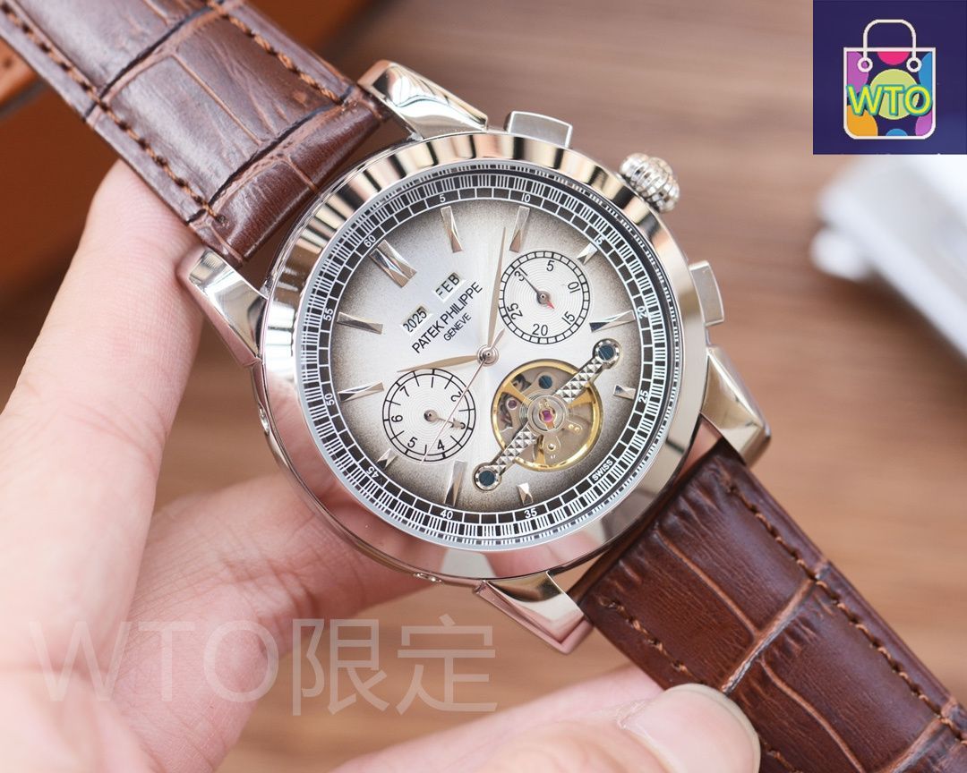 Patek Philippe] メンズ自動巻き腕時計 - 専用ケース・カード・袋付き