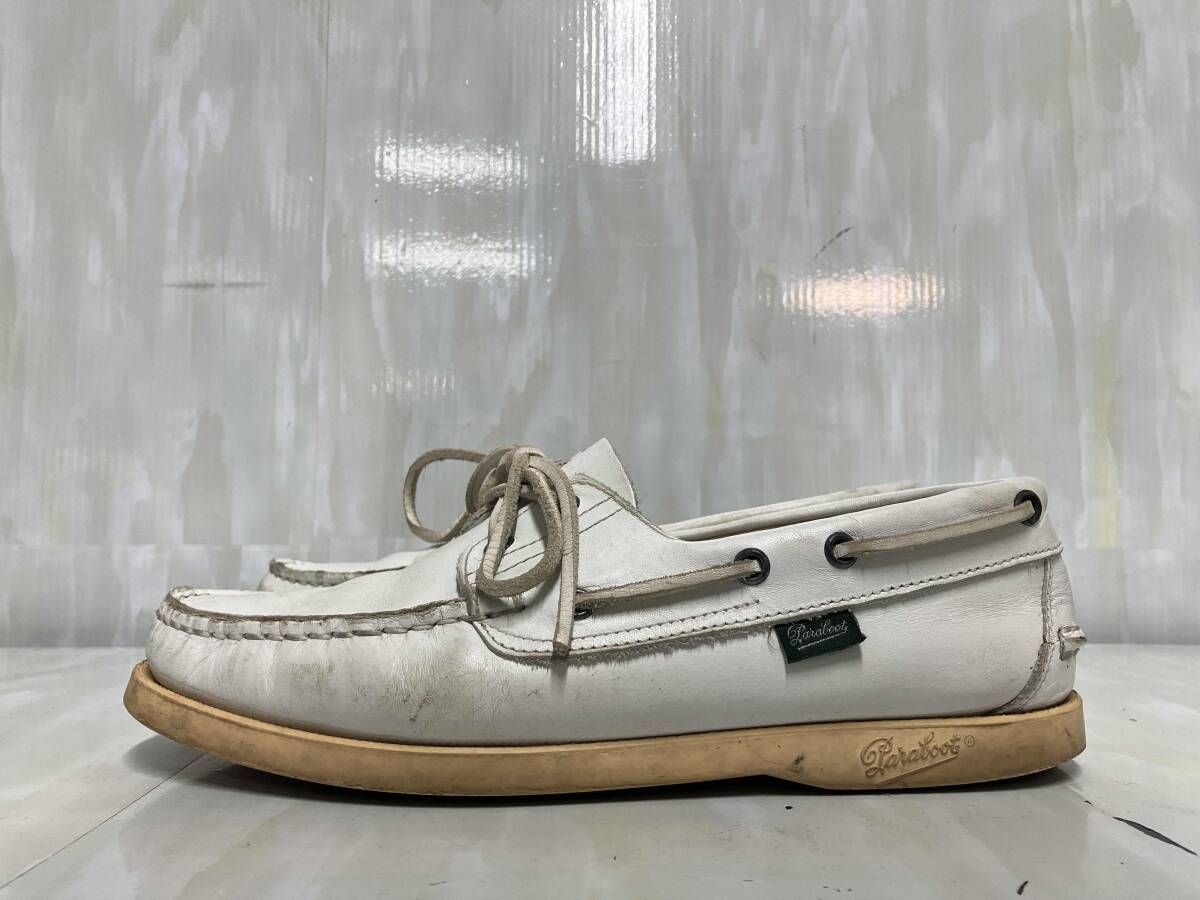 PARABOOT パラブーツ デッキシューズ ホワイト レザー 1014 6サイズ