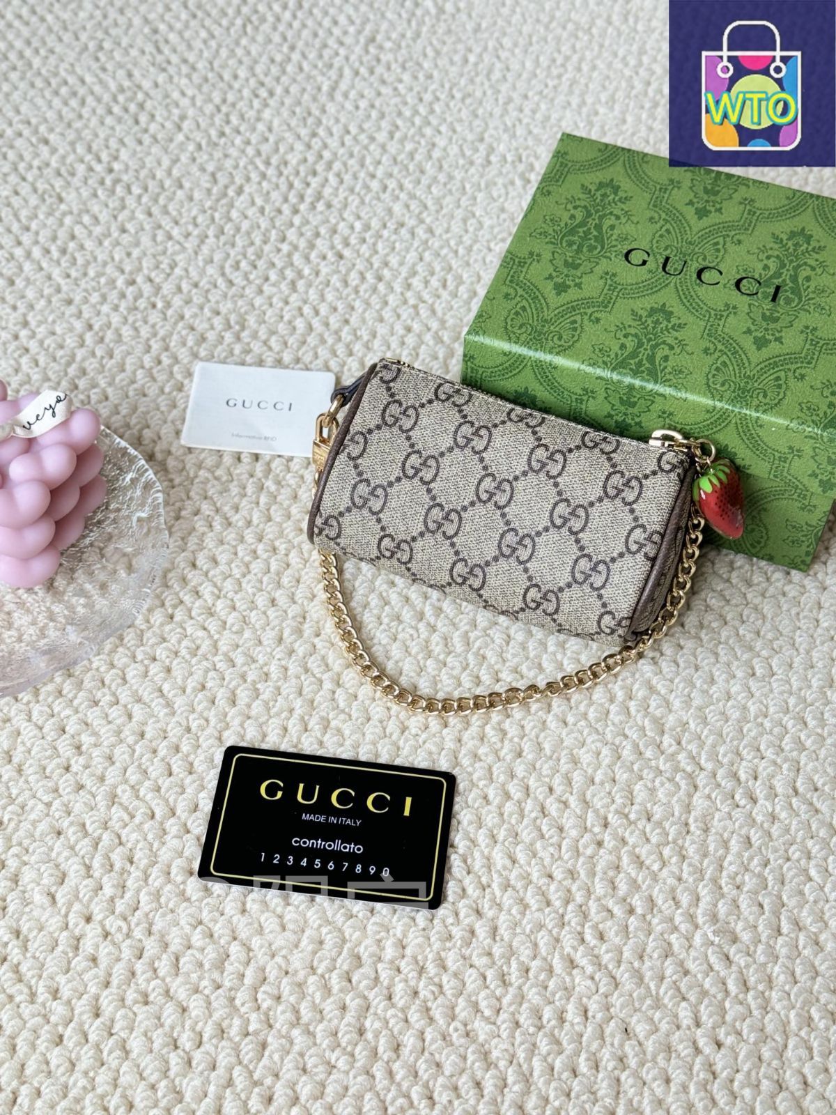 今日特価】GUCCI 新作 レディース ベージュ/エボニー キャンバス