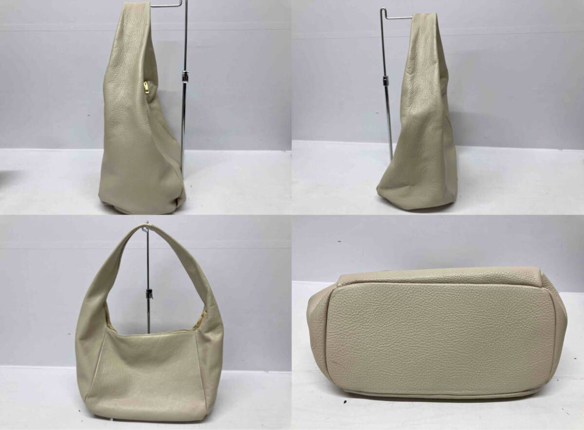 LA SCAIA ラスカイア ソフトワンショルレザーバッグ 牛革 オフホワイト 白 ハンドバッグ 通年