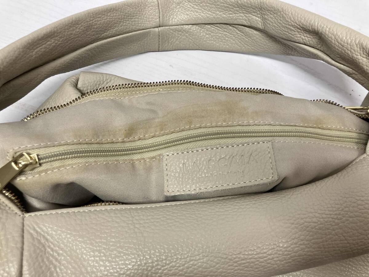  LA SCAIA ラスカイア ソフトワンショルレザーバッグ 牛革 オフホワイト 白 ハンドバッグ 通年 ハンドバッグ バッグ