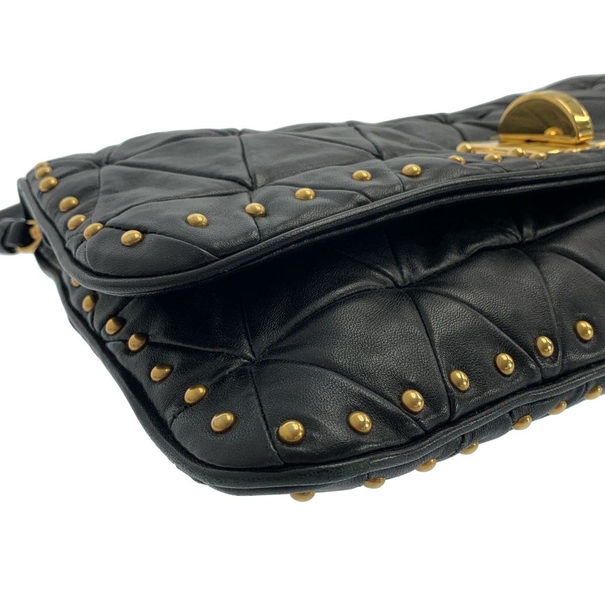 miu miu / ミュウミュウ | 2Way レザー キルティング スタッズ ターン