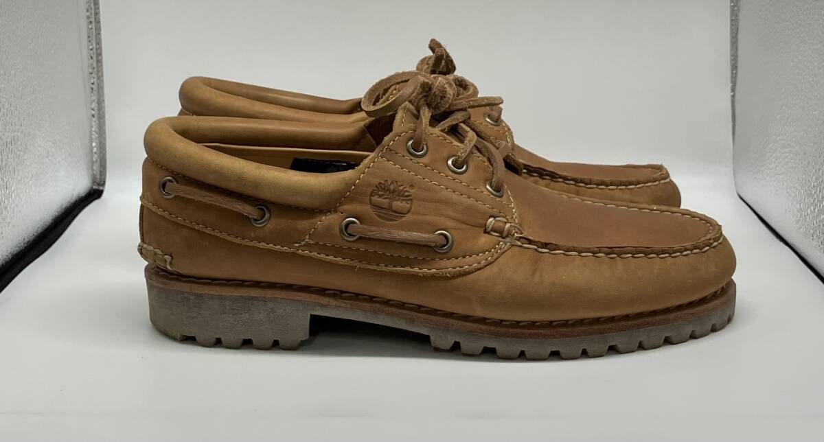 Timberland ティンバーランド 3 EYE スリーアイ CLASSIC LUG クラッシックラグ レザー キャメル デッキシューズ アウトドア 紐靴 サイズ25 cm