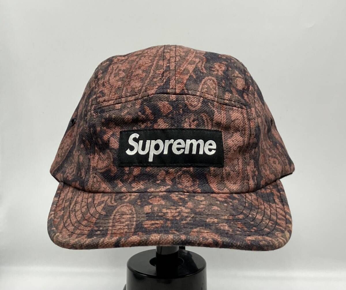 Supreme シュプリーム LIBERTY リバティ ART FABRICS アートファブリック キャップ ストリート ロゴ 総柄 帽子 レッド