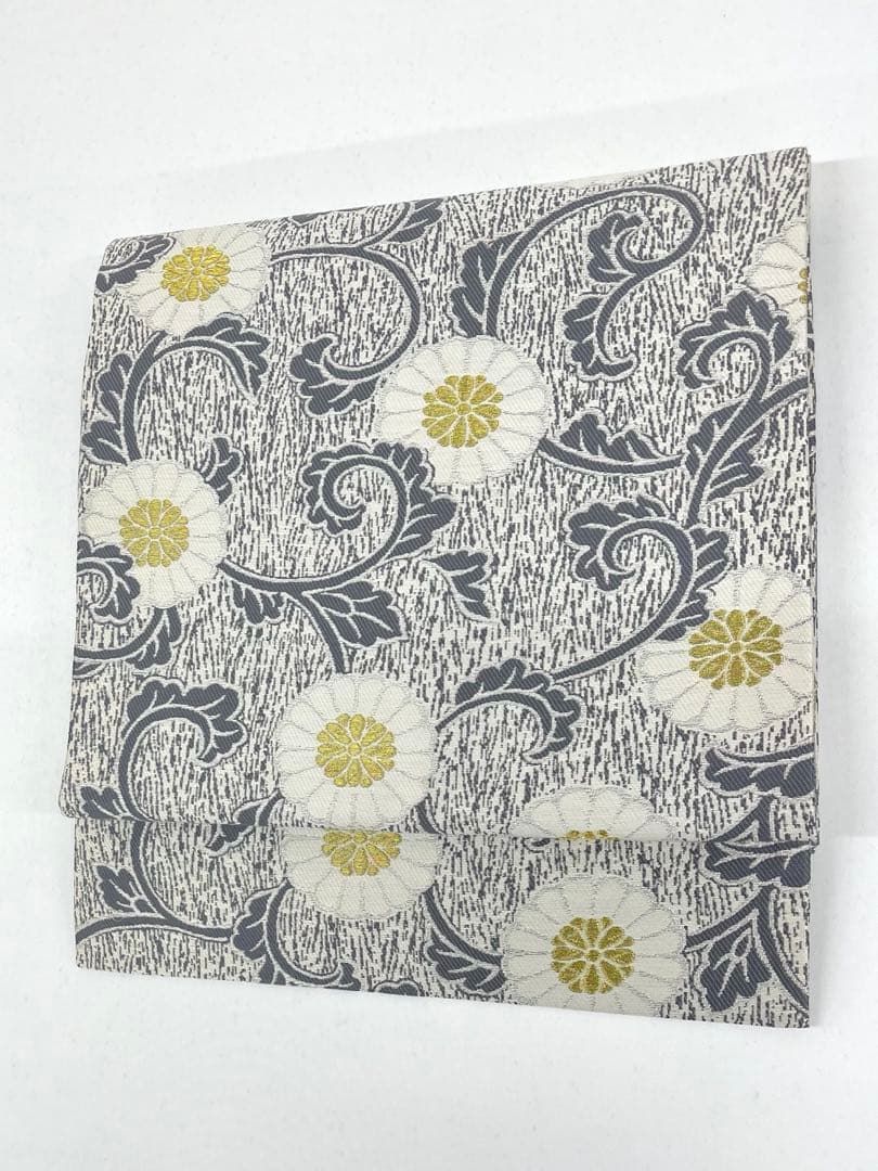  西陣織 織匠脇田 九寸名古屋帯 菊唐草模様 正絹 D 181 名古屋帯 帯