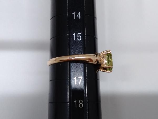 新品仕上げ済/ソーティング付】 K18 天然ペリドット 天然ダイヤモンド