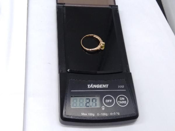 K18 天然ペリドット 0.54ct 天然ダイヤモンド 0.13ct リング K18 天然ペリドット 0.54ct 天然ダイヤモンド 0.13ct リング