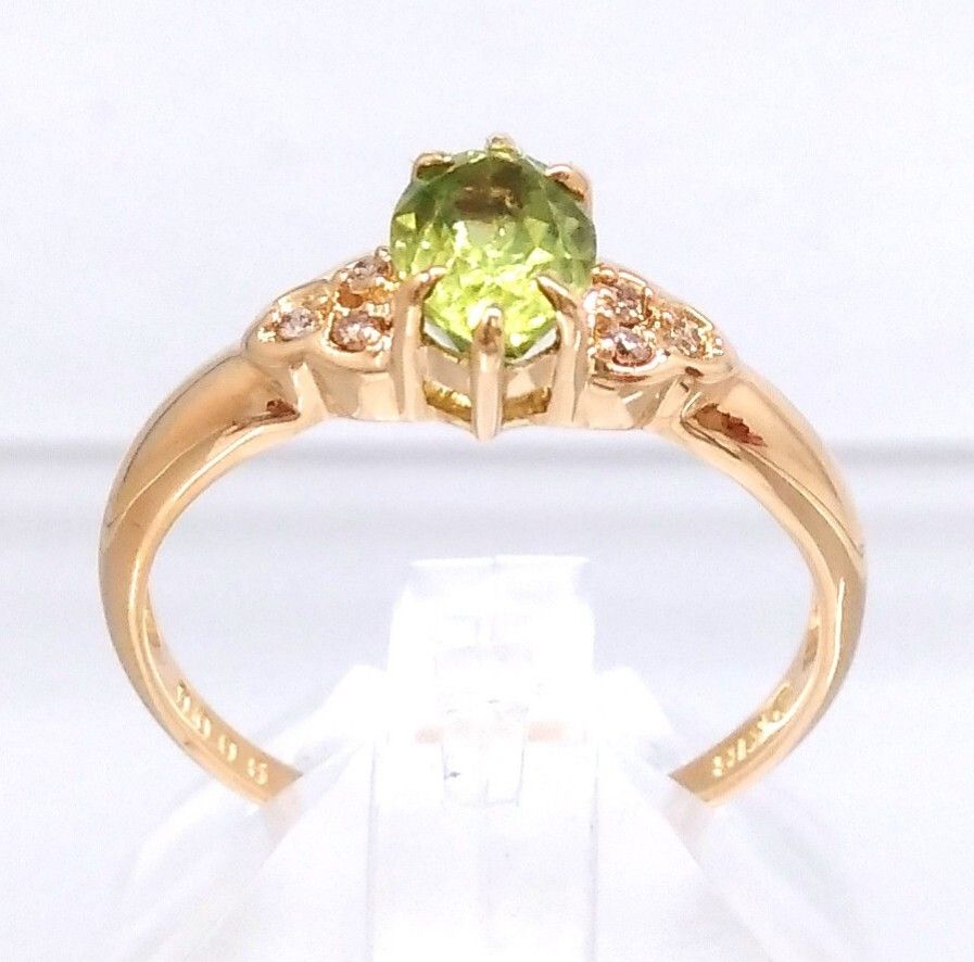 新品仕上げ済/ソーティング付】 K18 天然ペリドット 天然ダイヤモンド