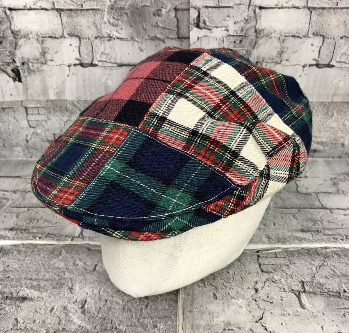 POLO RALPH LAUREN ポロラルフローレン キャスケット ハンチング 90 s パッチワーク レッド グリーン