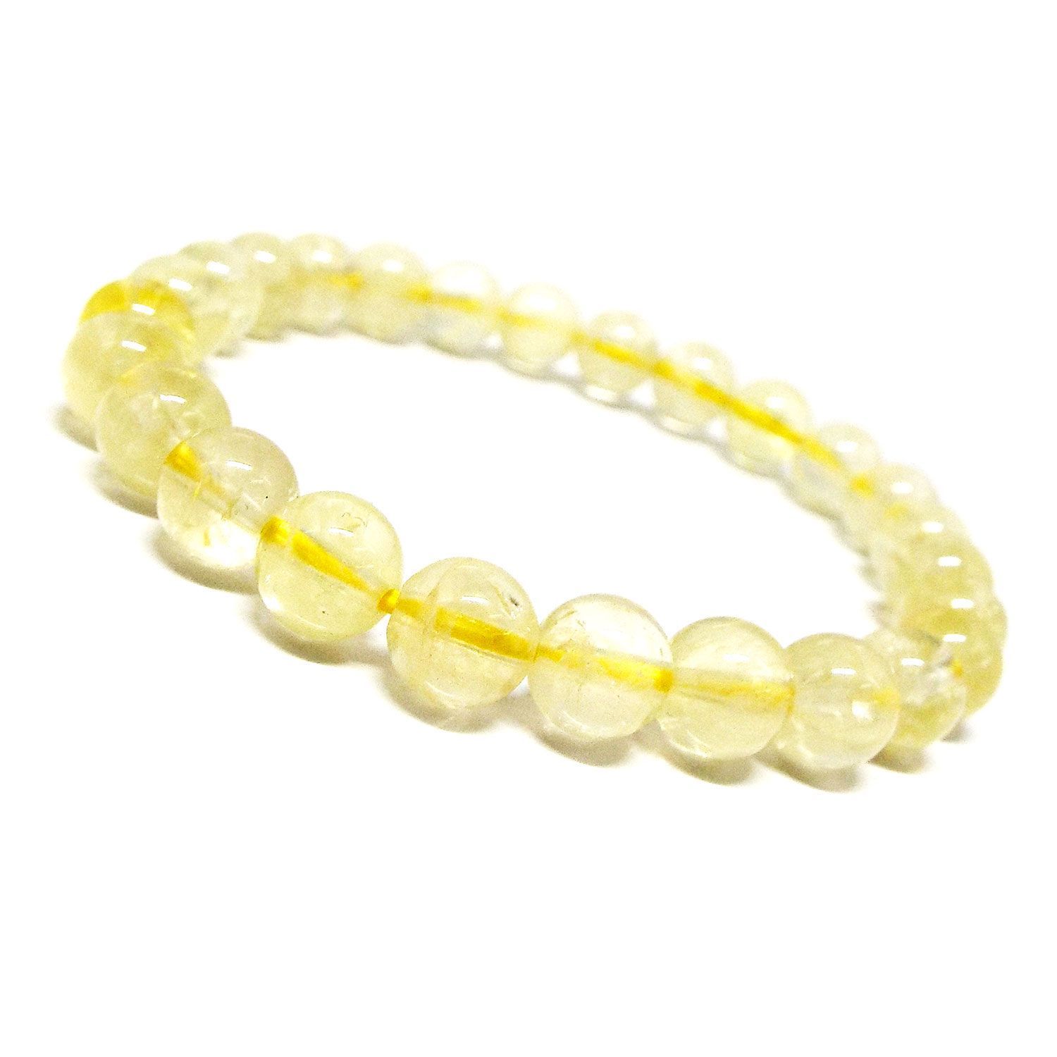 天然石 パワーストーン レモンクォーツ ブレスレット 約7mm ブラジル産