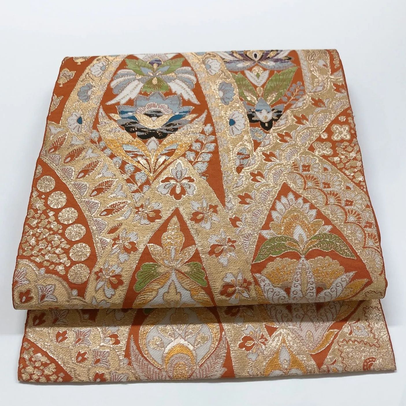 6014］袋帯 花唐草文様 金糸 六通 正絹 着物 フォーマル - メルカリ