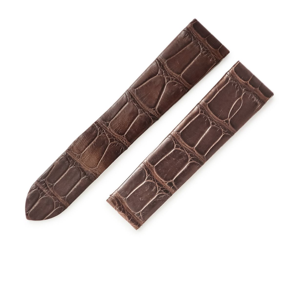 カルティエ Cartier 腕時計パーツ クロコバンド バックル用 クロコダイル ブラウン 替え ベルト ストラップ Dバックル用 21ｍｍ