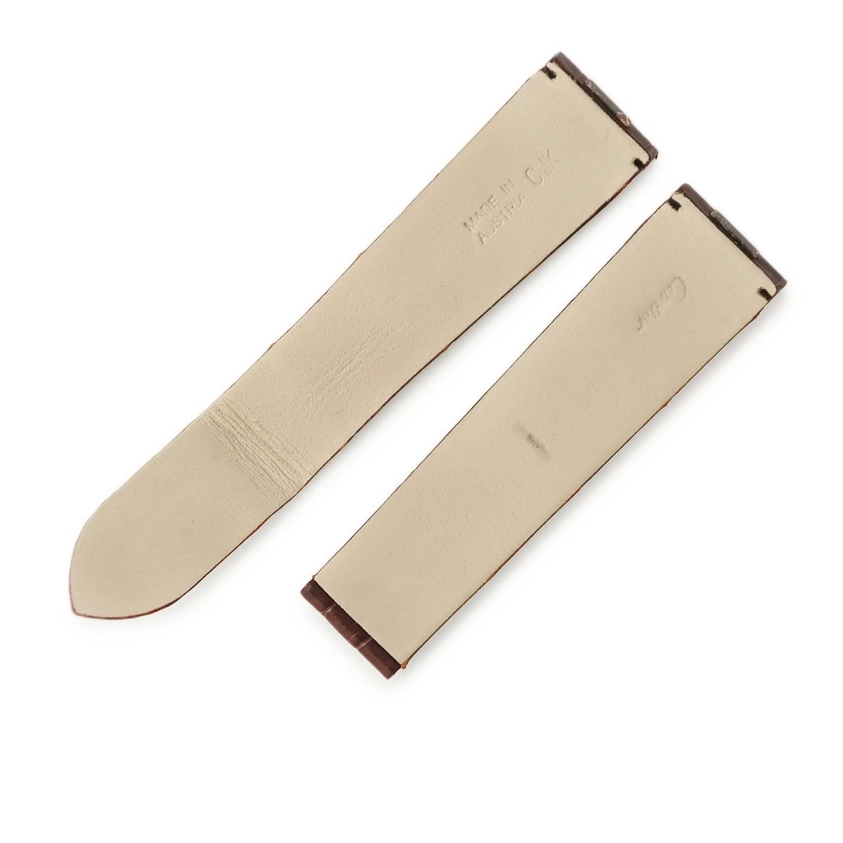 カルティエ Cartier 腕時計パーツ クロコバンド バックル用 クロコダイル ブラウン 替え ベルト ストラップ Dバックル用 21ｍｍ