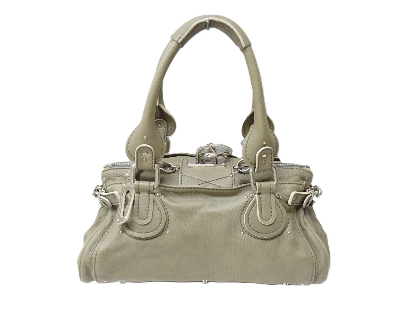 【極美品✨】Chloe クロエ パディントン ハンドバッグ グレージュ Chloe クロエ パディントン ハンドバッグ グレージュ クリア シルバー