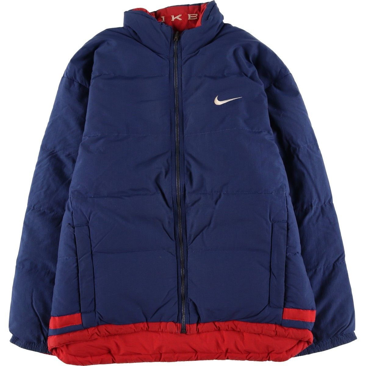 90s NIKE ナイキ ダウンジャケット リバーシブル 刺繍ロゴ 肉厚 L⑦ 