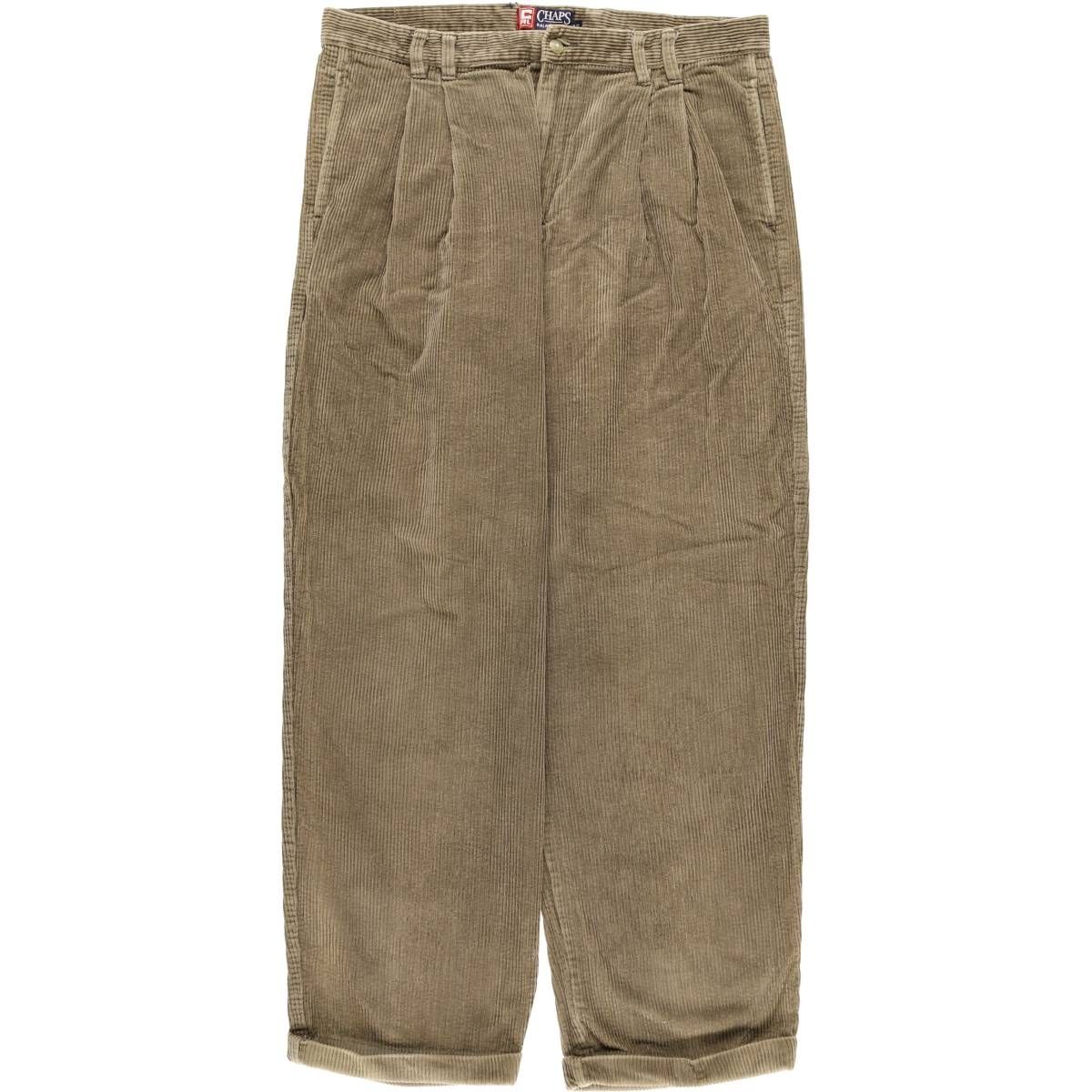 古着 ラルフローレン Ralph Lauren CHAPS チャップス ツータック コーデュロイパンツ メンズw 36相当 eaa 593204