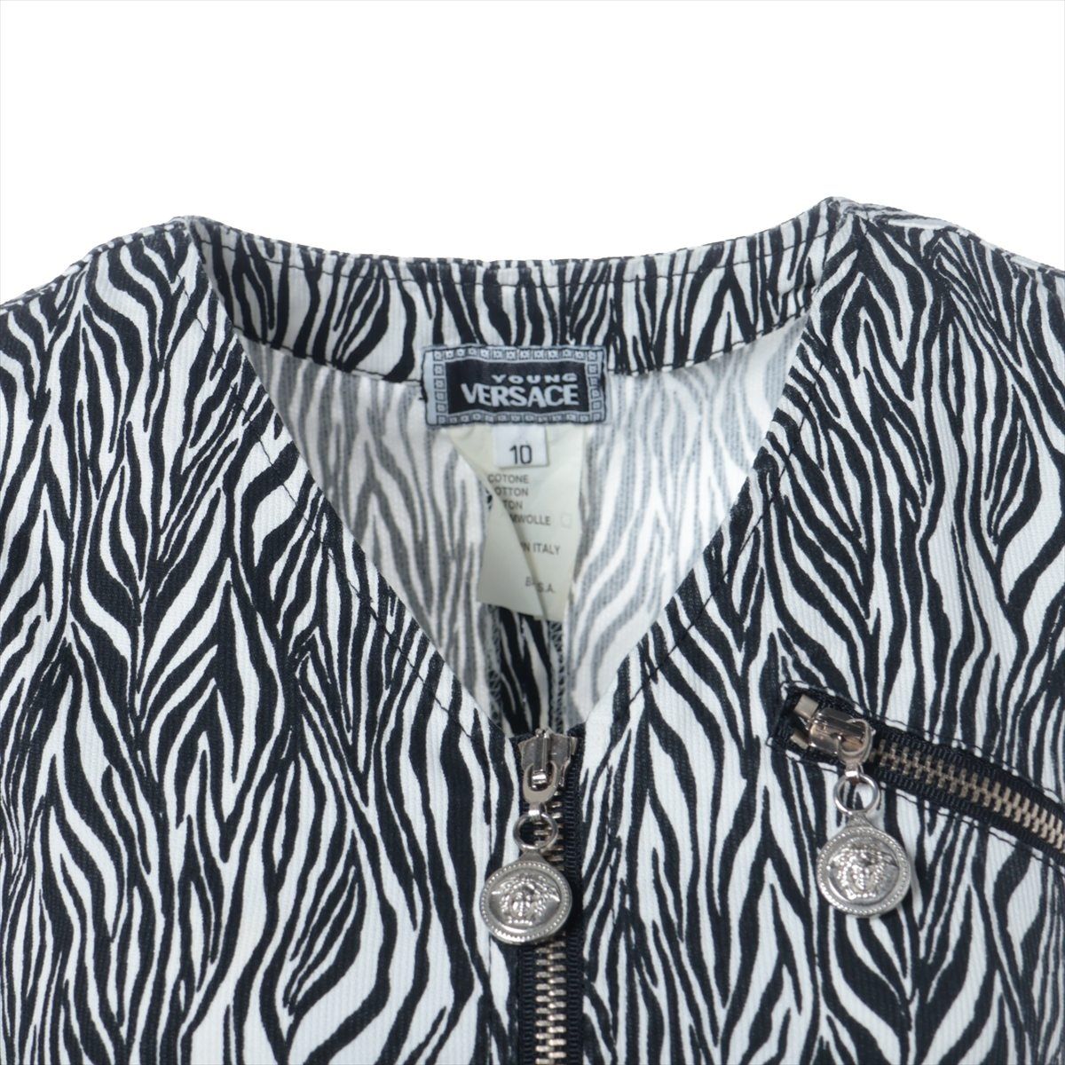 VERSACE ヴェルサーチ ベスト コットン ゼブラ柄 10 ノースリーブ