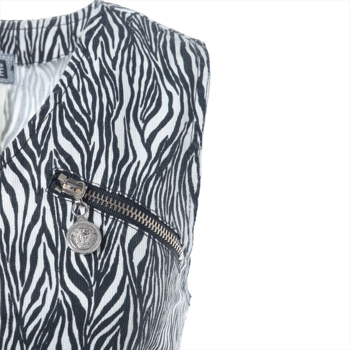 VERSACE ヴェルサーチ ベスト コットン ゼブラ柄 10 ノースリーブ