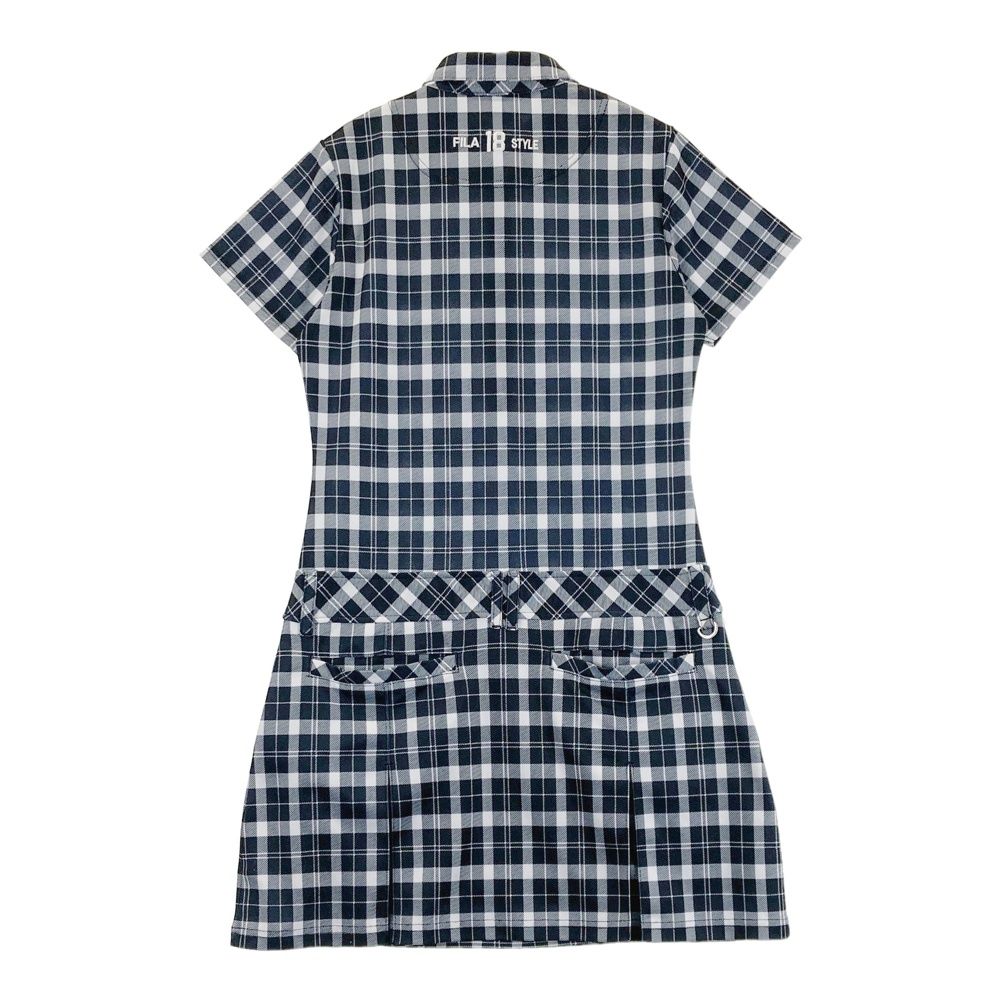 サイズ：M FILA GOLF フィラゴルフ 半袖ワンピース チェック柄