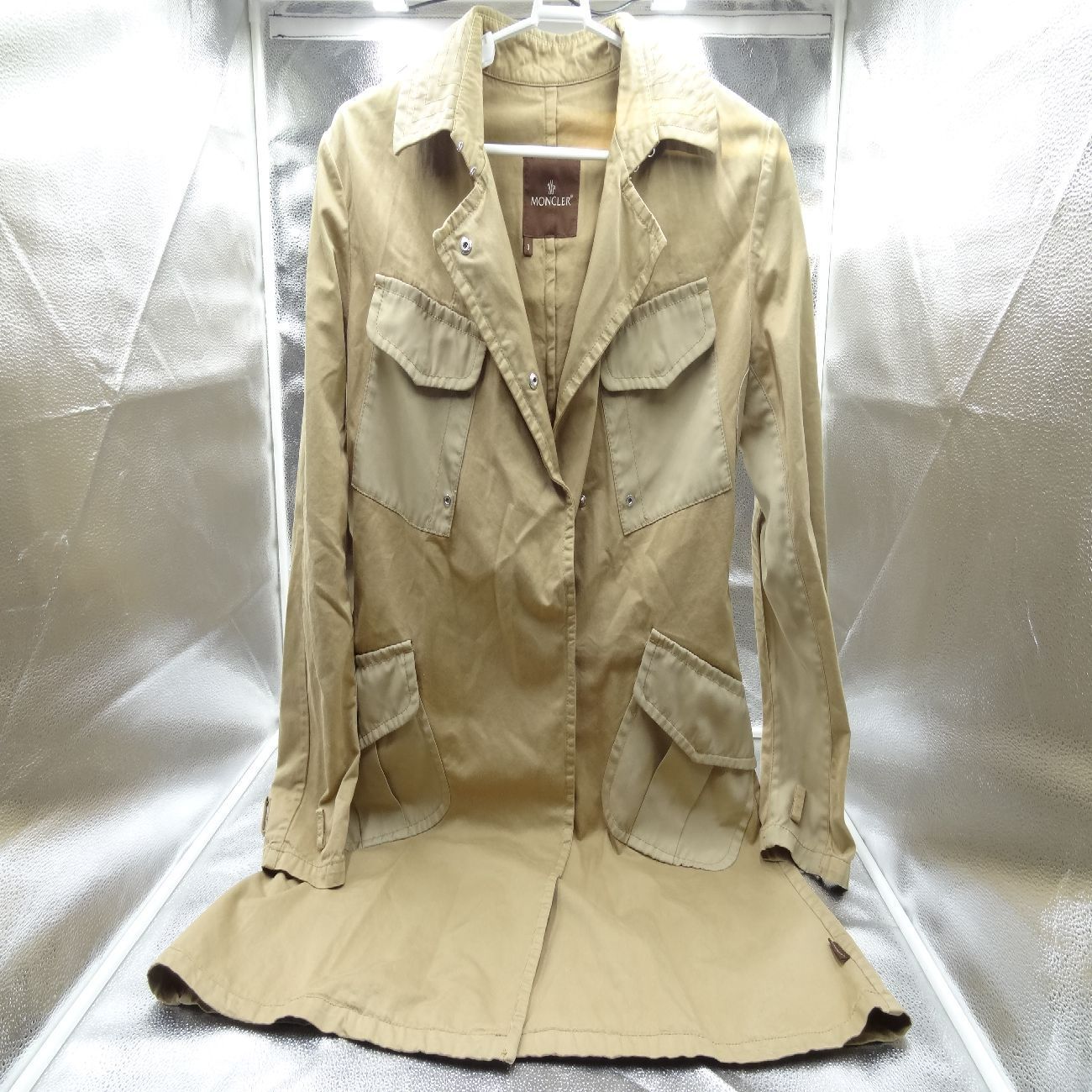 MONCLER モンクレール トレンチコート フィールドジャケット ミリタリージャケット ベージュ Lサイズ ベルト