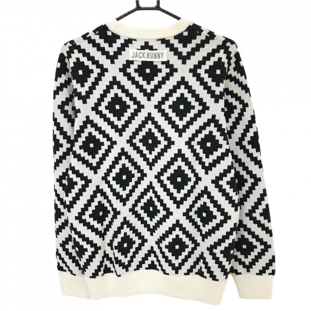 ウール100% マスターバニー　ニット　セーター　6 XL〜XXL相当　白　総柄 ウール100% マスターバニー ニット セーター 6 XL〜XXL相当 白 総柄
