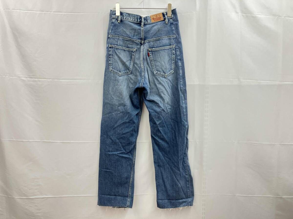 GLAMOUR ヒステリックグラマー デニムストレートパンツ RESIZE加工 サイド切替 ダメージ加工 27 ブルー系 通年