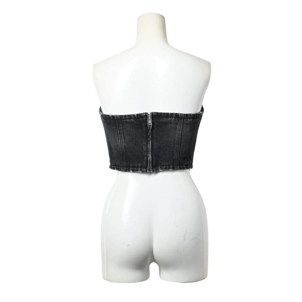 PRADA 22SS デニム プラダ ロゴ ビスチェ トップ - メルカリ