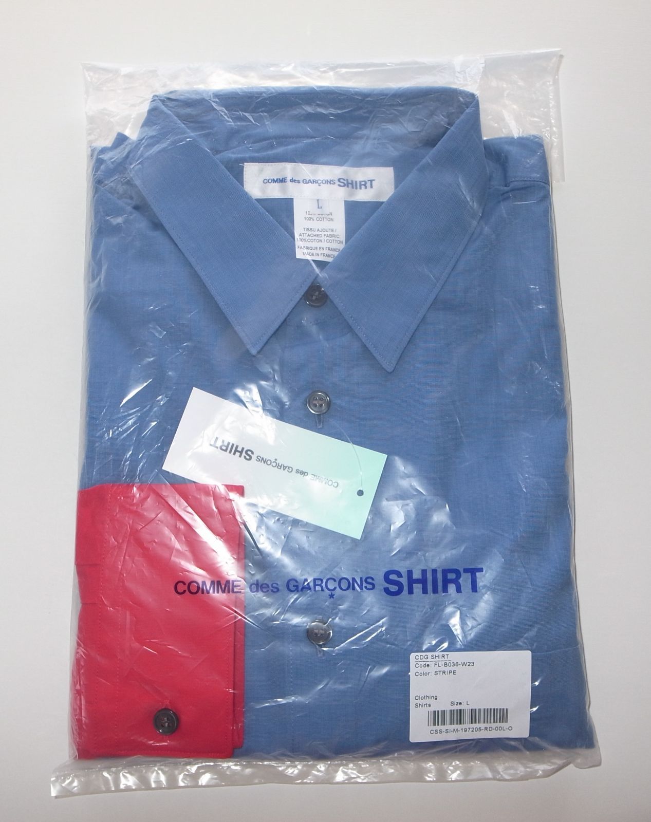 commme des garscons shirt コムデギャルソン 長袖 シャツ sizeL 袖