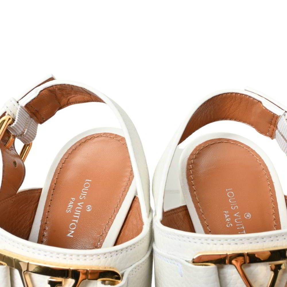 LOUIS VUITTON ホライズンラインLVモチーフ レザー サンダル - メルカリ