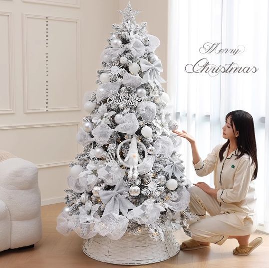 2025 ホワイト ツリー 白雪童話シリーズ 家庭用セット インテリア 飾り付け 感 150 cm ku 1