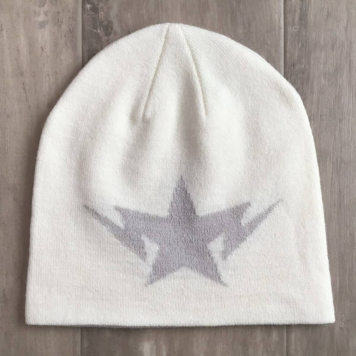 BAPE TWIN STA ニット帽 ビーニー ホワイト a bathing ape star Beanie エイプ ベイプ アベイシングエイプ スター 帽子 y 913