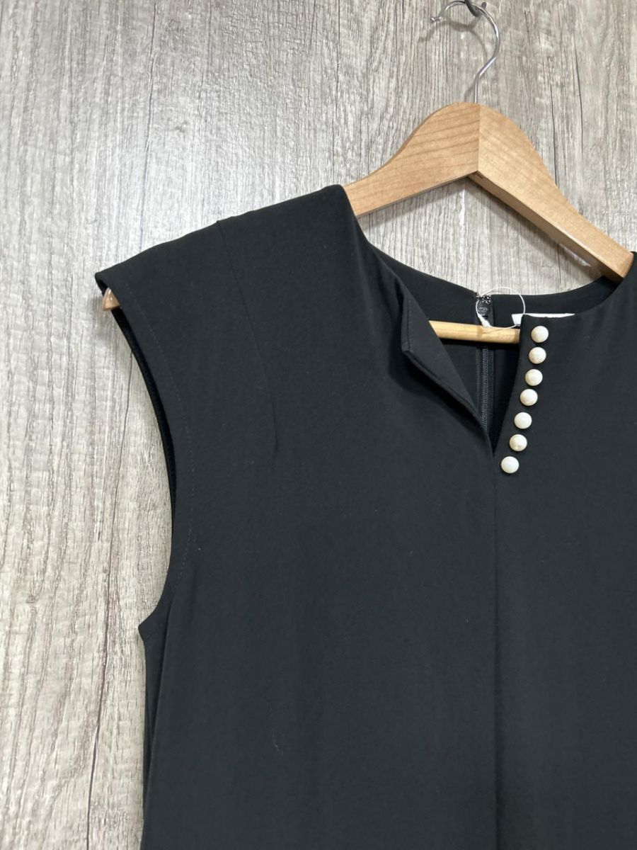 Emma Taylor エマテイラー パールキーネックイージー ノースリーブ オールインワン sizeF 黒 レディース