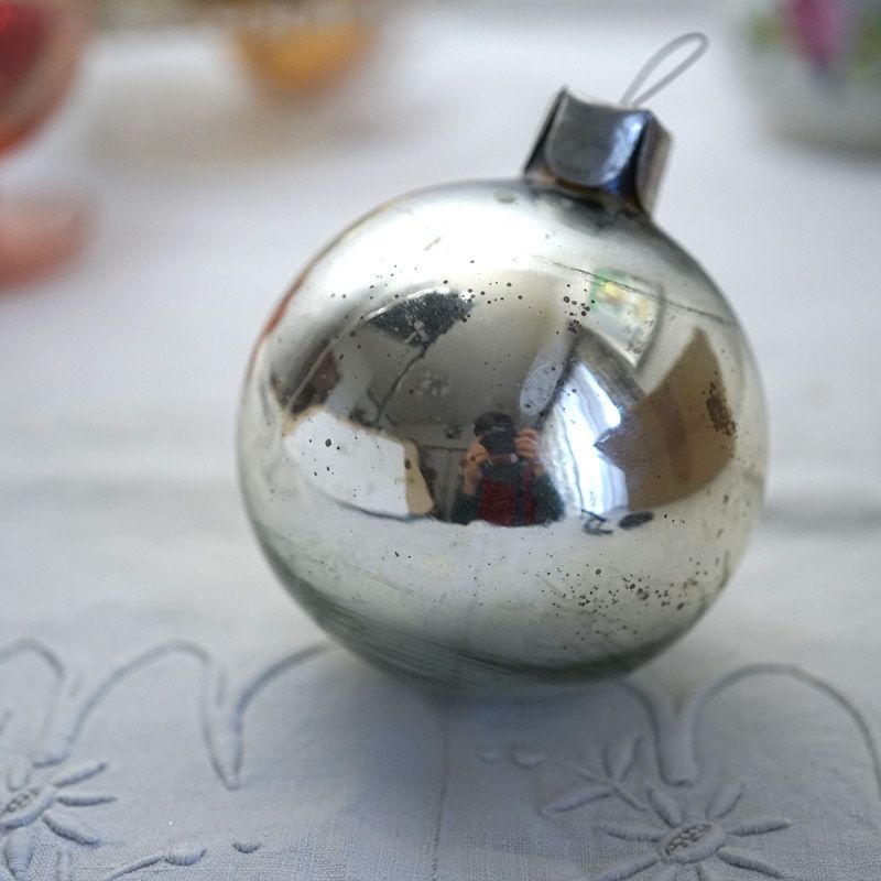 ポーランド 吹きガラス マーキュリー ガラスオーナメント W10cm 1940