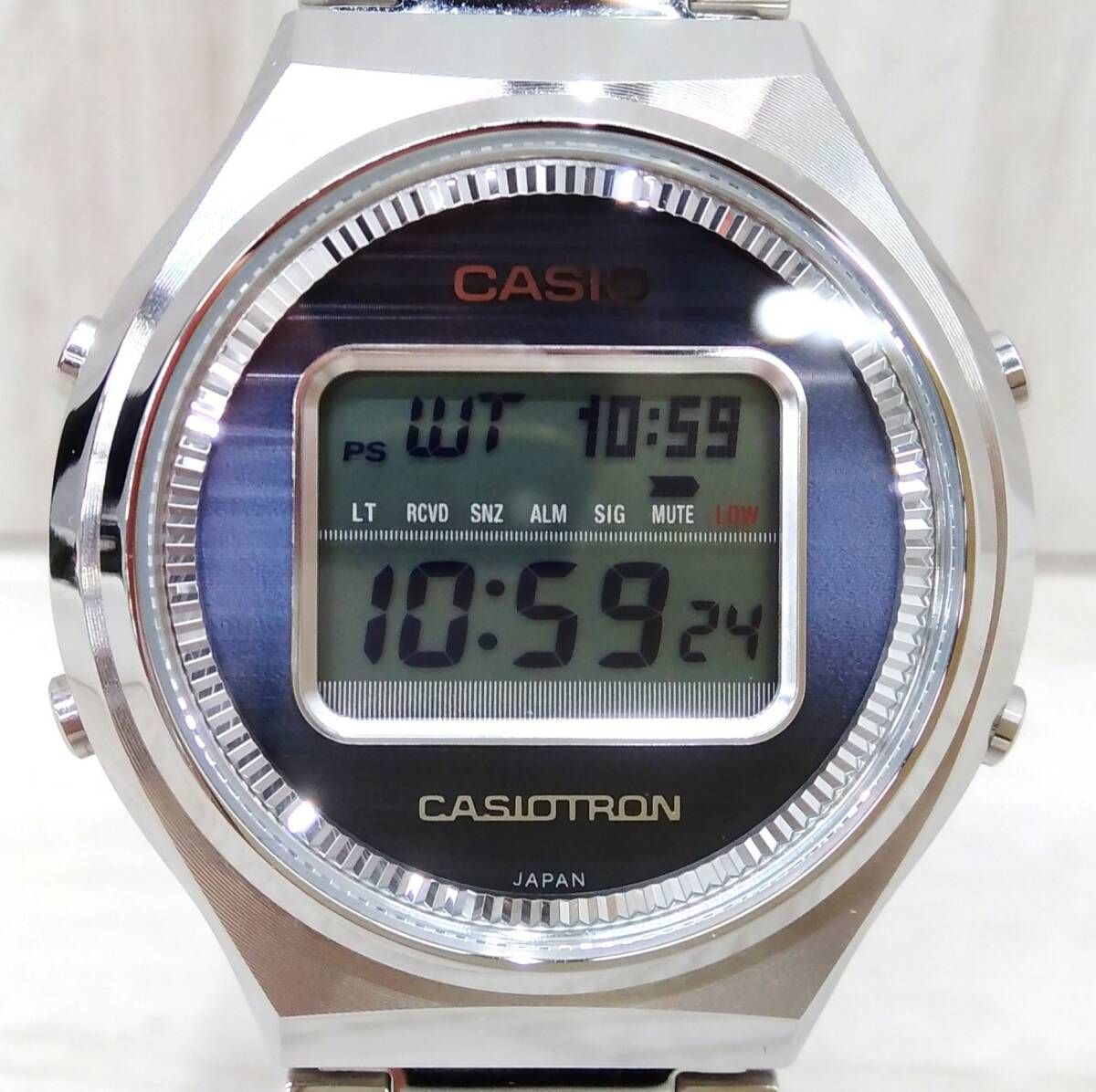 CASIO カシオ カシオトロン TRN-50 201 E 3 復刻 モデル ソーラー電波 腕時計 箱 保存袋 取説あり