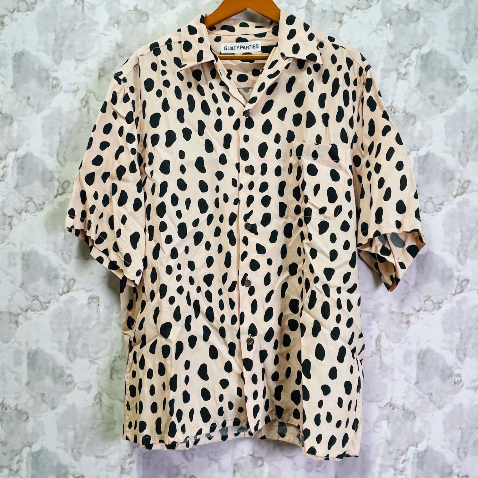WACKO MARIA ワコマリア メンズ LEOPARD HAWAIIAN SHIRT 半袖シャツ L サーモンピンク系