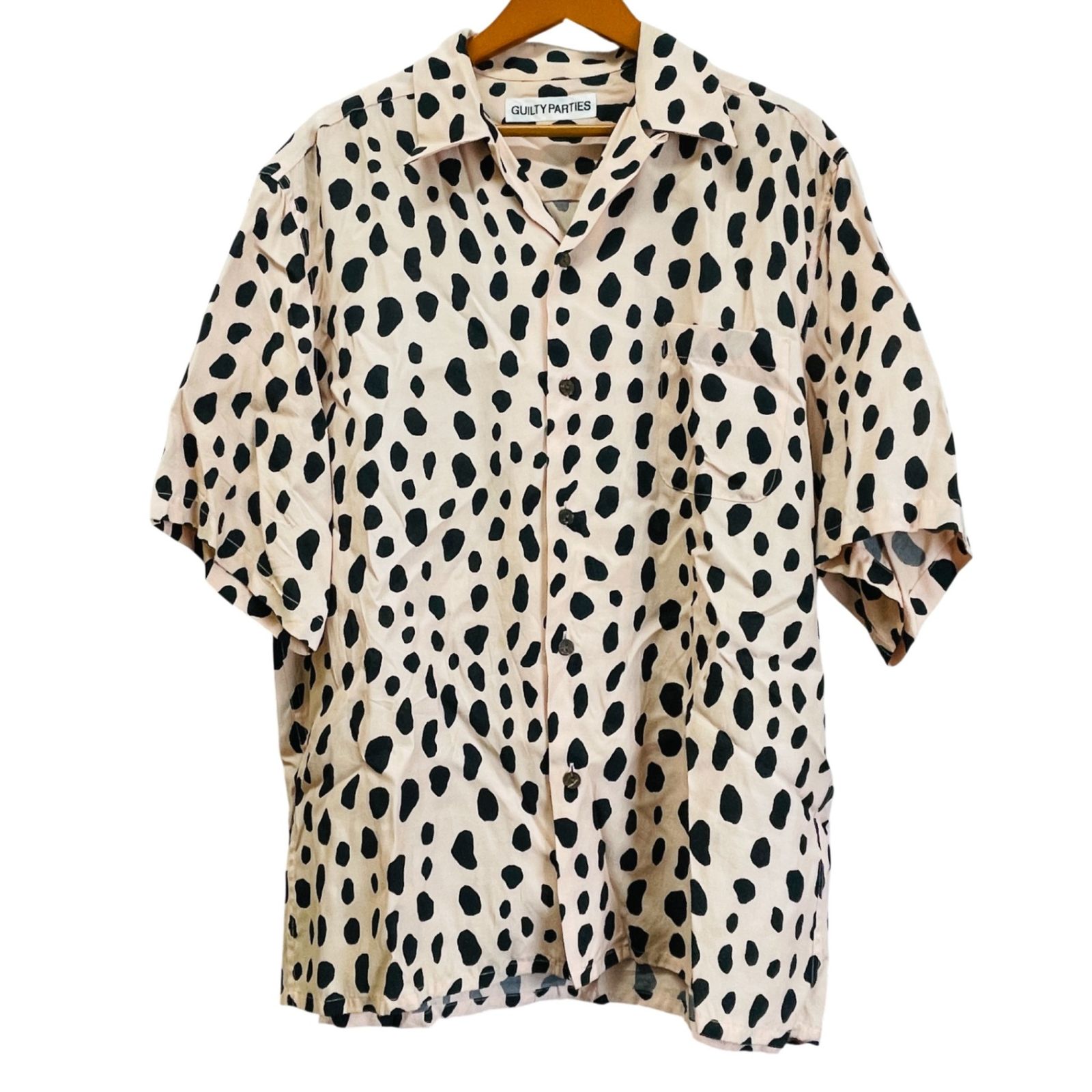 WACKO MARIA ワコマリア メンズ LEOPARD HAWAIIAN SHIRT 半袖シャツ L サーモンピンク系