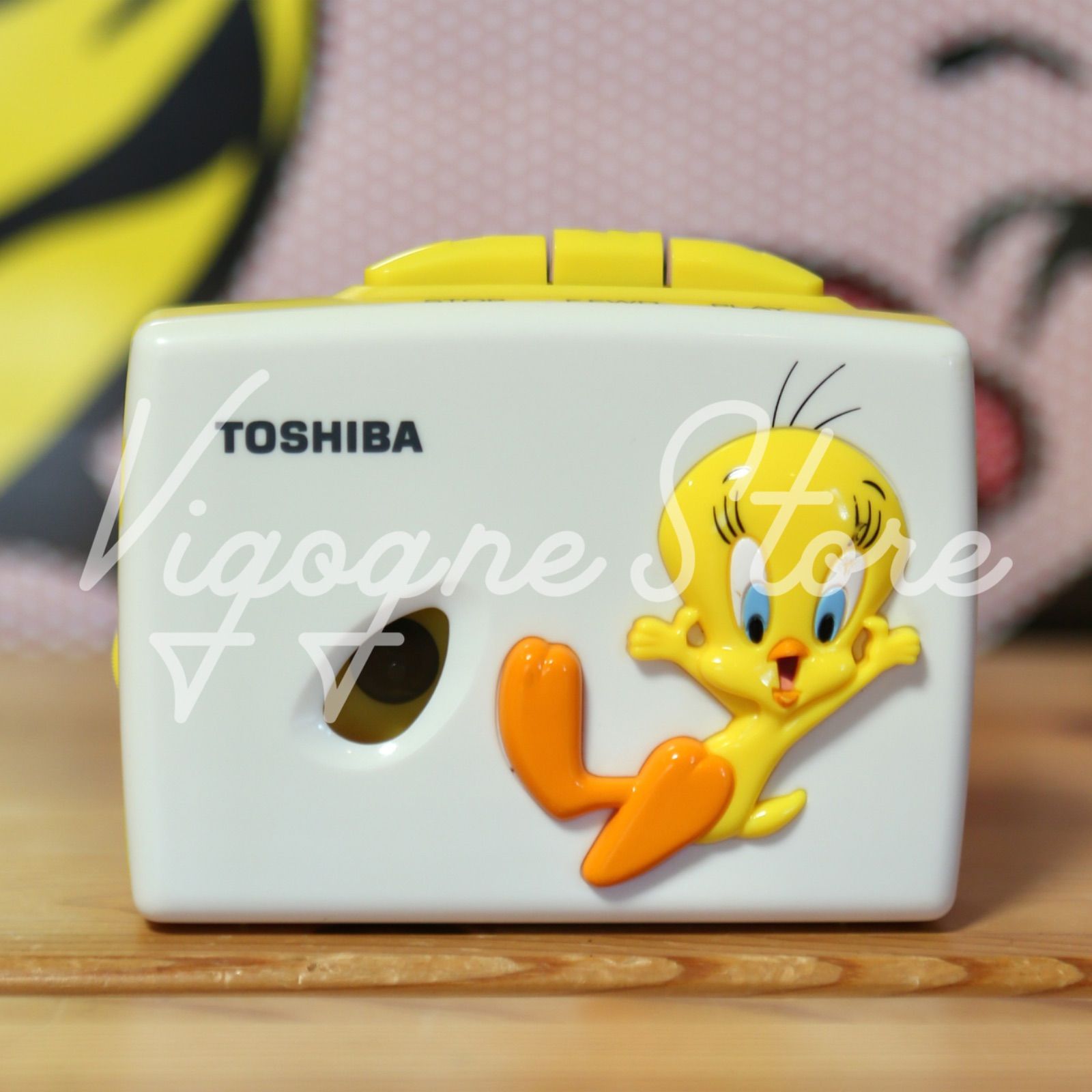 TOSHIBA Tweety トゥイーティー ポータブルカセットプレーヤー TOSHIBA LT-300 TWE Tweety Bird｜整備済み 動作品 カセットプレーヤー