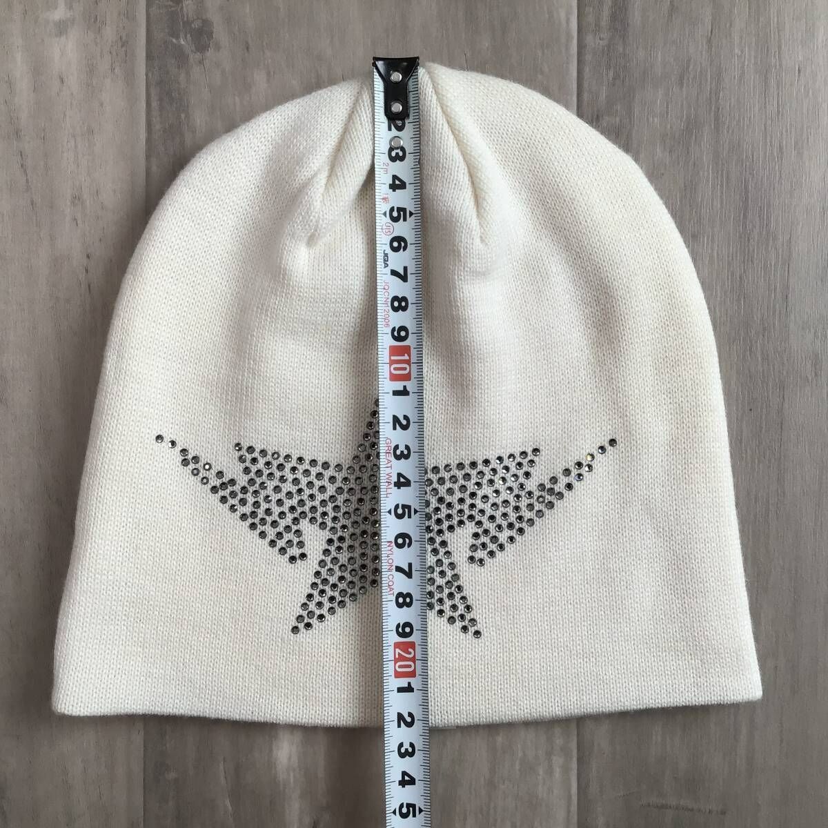 90s 00s APE スワロフスキー ビーニー ベイプスタ NIGO期 ワッチ Swarovski BAPE STA logo beanie knit cap a bathing ape NIGO Black