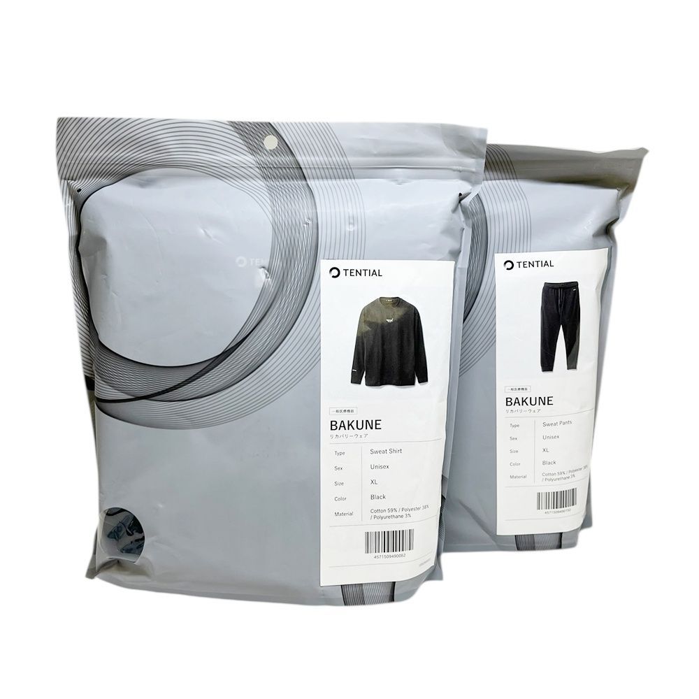 TENTIAL テンシャル BAKUNE リカバリーウェア 上下セット 旧モデル ブラック XL ユニセックス