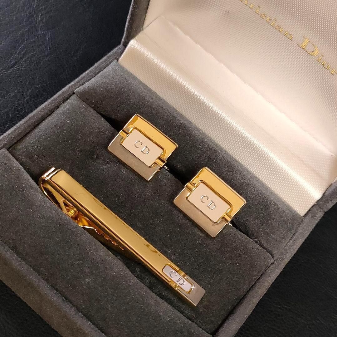 美品】Dior ディオール カフス・タイピンセット ゴールドCDロゴ
