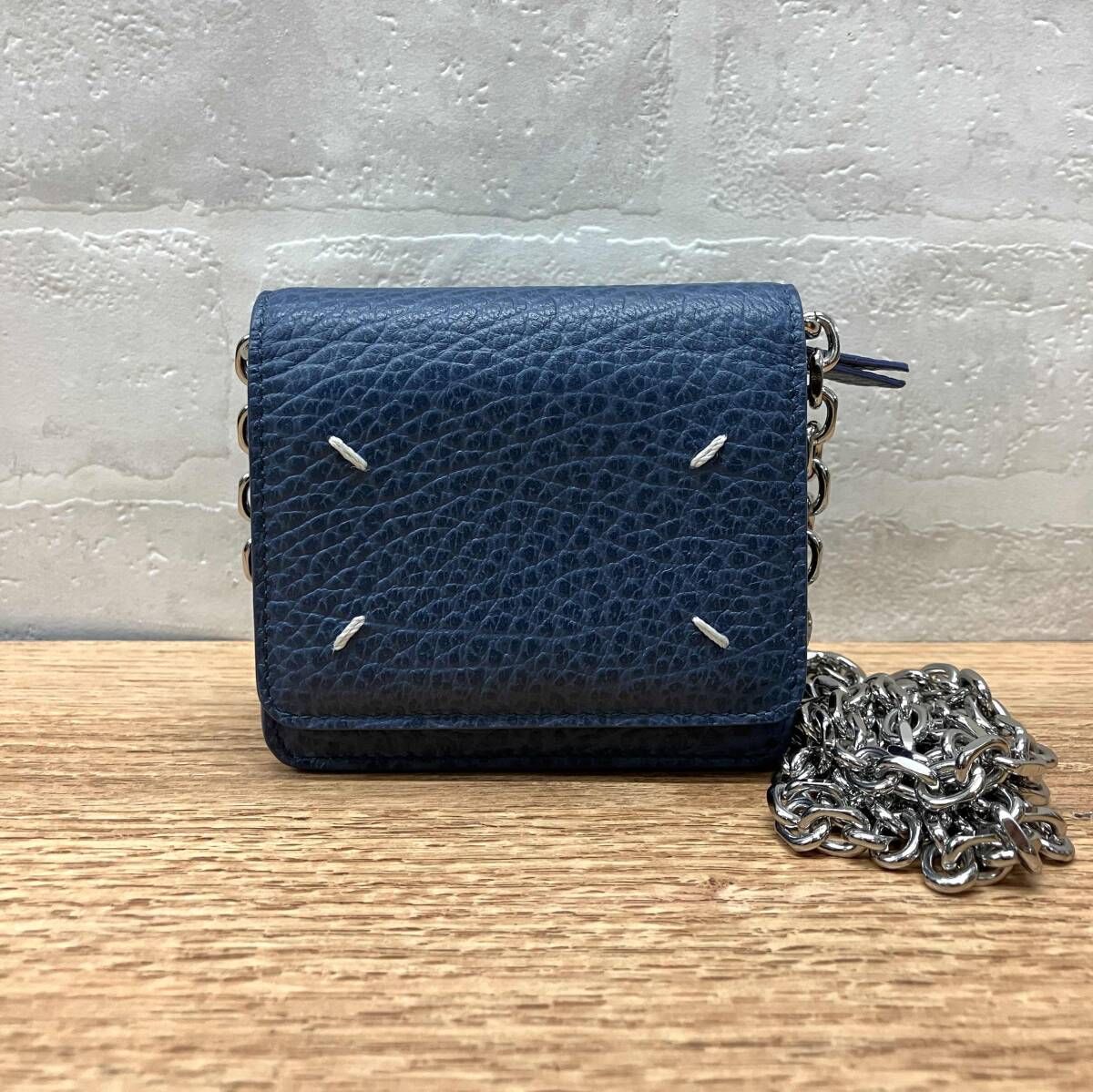 Maison Margiela ショルダーバッグ メゾンマルジェラ スモールチェーンウォレット ミニ財布 ブルー系