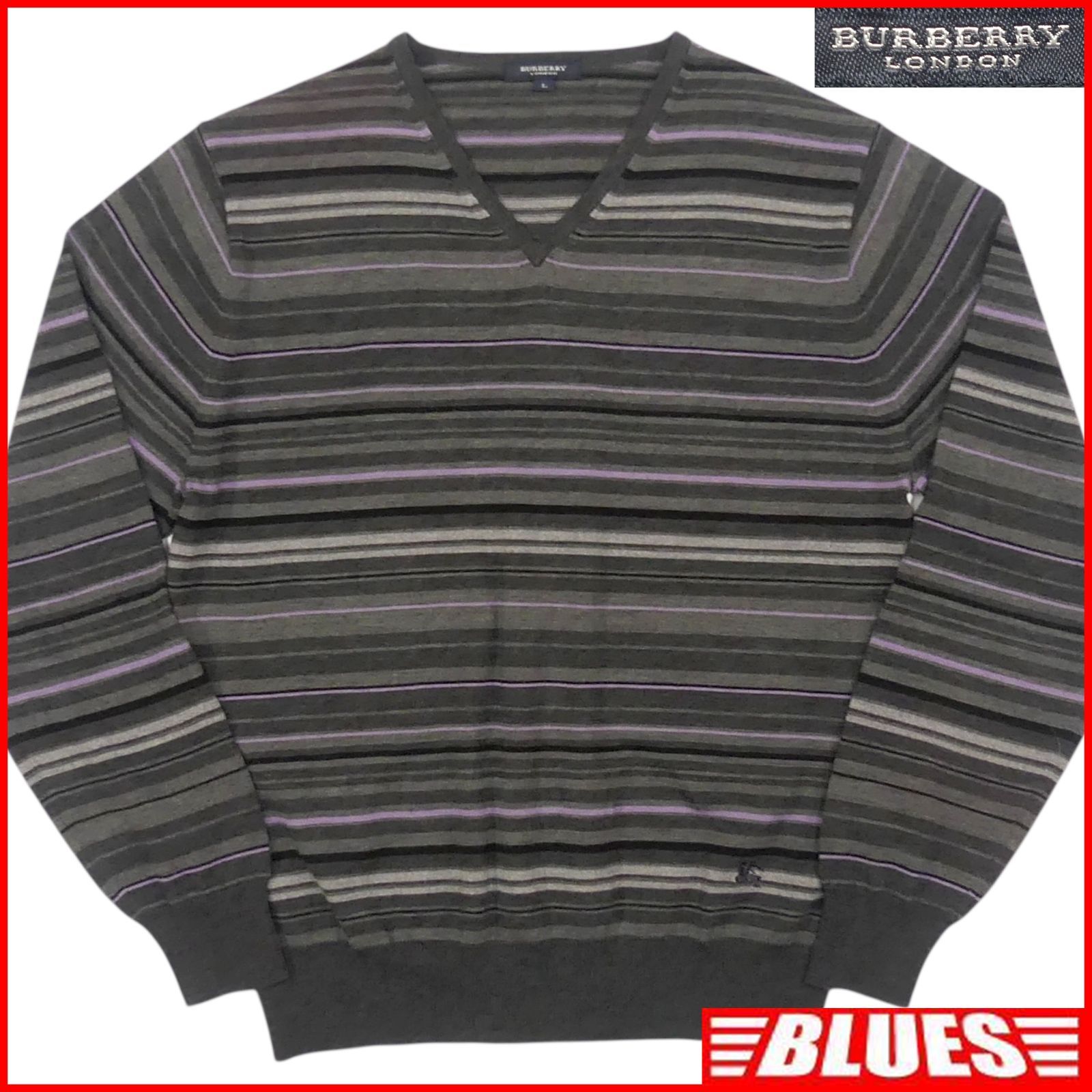 BURBERRY LONDON バーバリーロンドン セーター L ニット メンズ グレー 