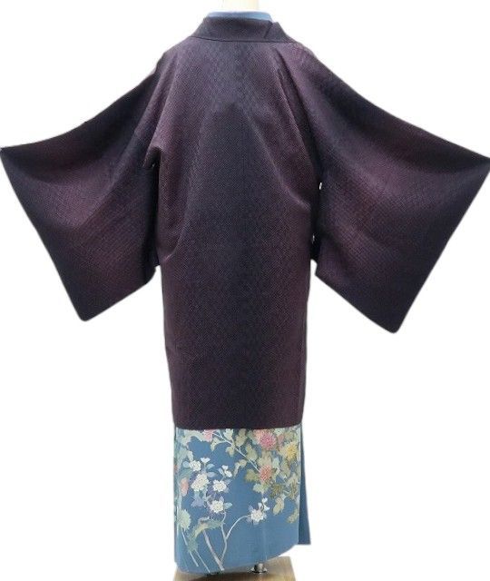 百華 Y 4063 正絹 手縫い仕立て ロング丈 道中着 羽織 着物 浴衣 レディース