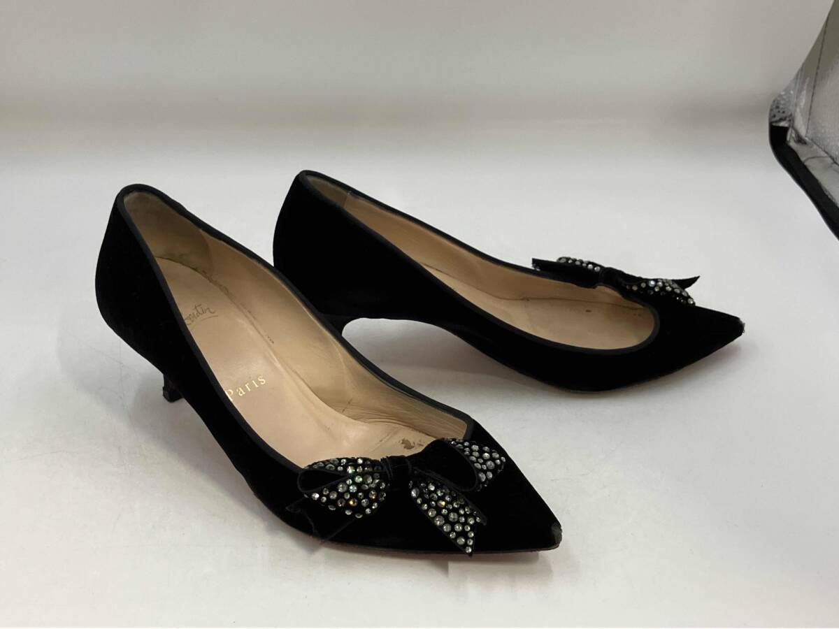 【新品未使用】ルブタン⭐︎ラインストーンパンプス Christian Louboutin クリスチャンルブタン パンプス 22.5cm ブラック
